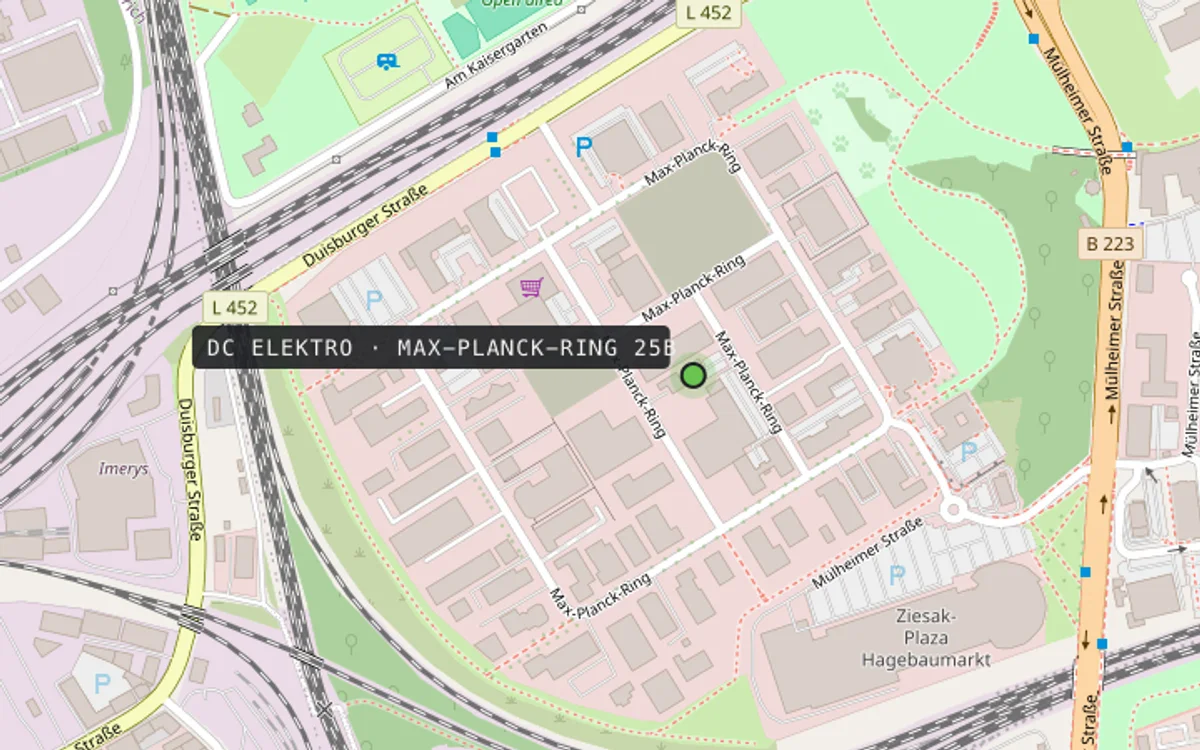 Karte: Standort von DC Elektro in Oberhausen, Max-Planck-Ring 25b